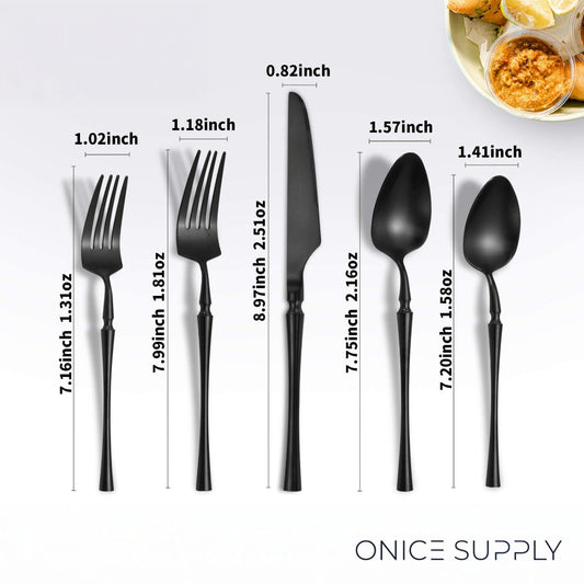 Tower Matte Black Flatware Set