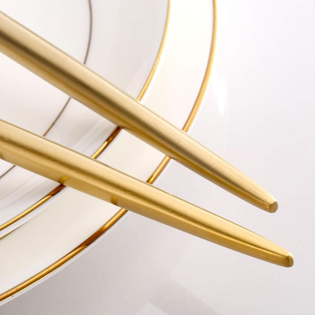 Salad Serving Matte Gold Utensils Set