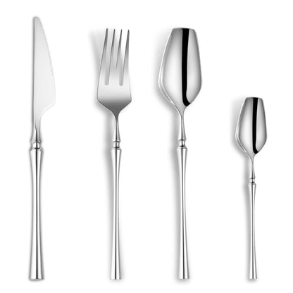 Vatican Glossy Silver Flatware Set 4PCS
