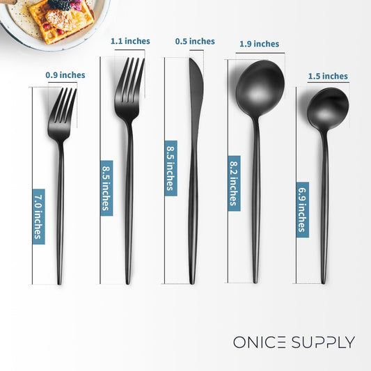 Minimalist Matte Black Flatware Set