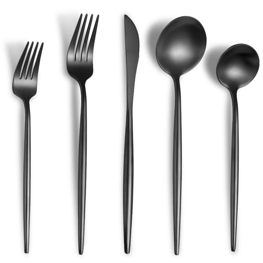Minimalist Matte Black Flatware Set