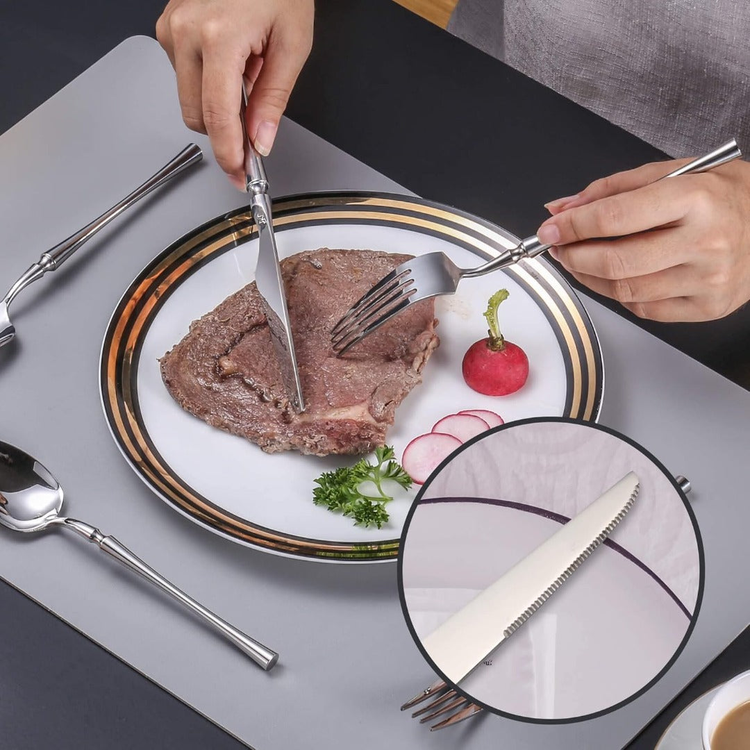 Tower Glossy Silver Flatware Set