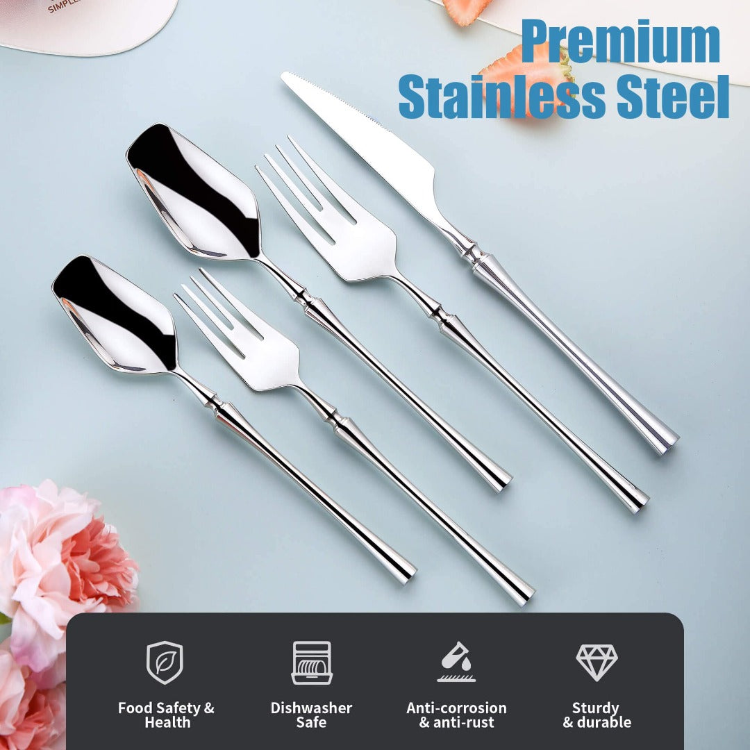 Vatican Glossy Silver Flatware Set