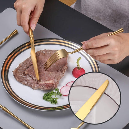 Tower Matte Gold Flatware Set