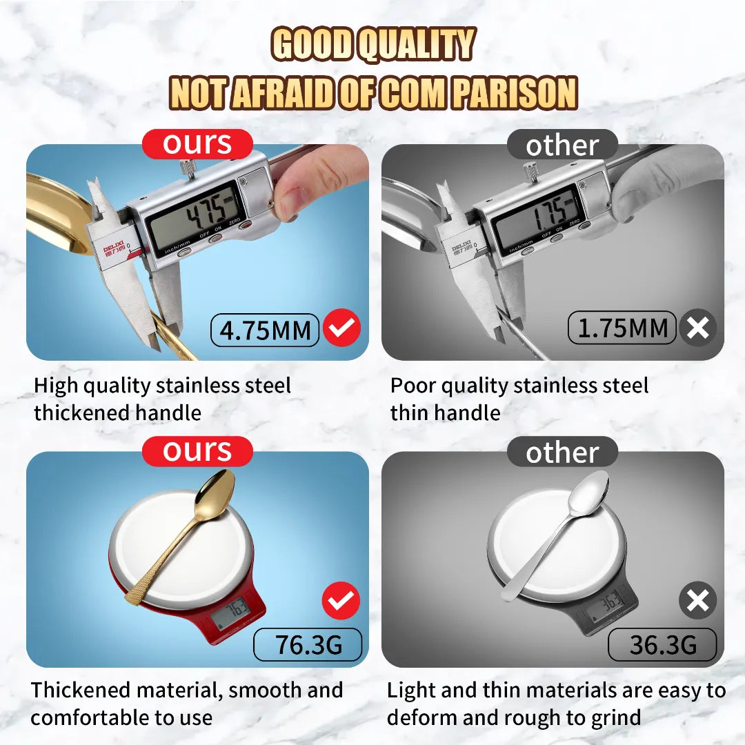 Hammered Glossy Gold Flatware Set