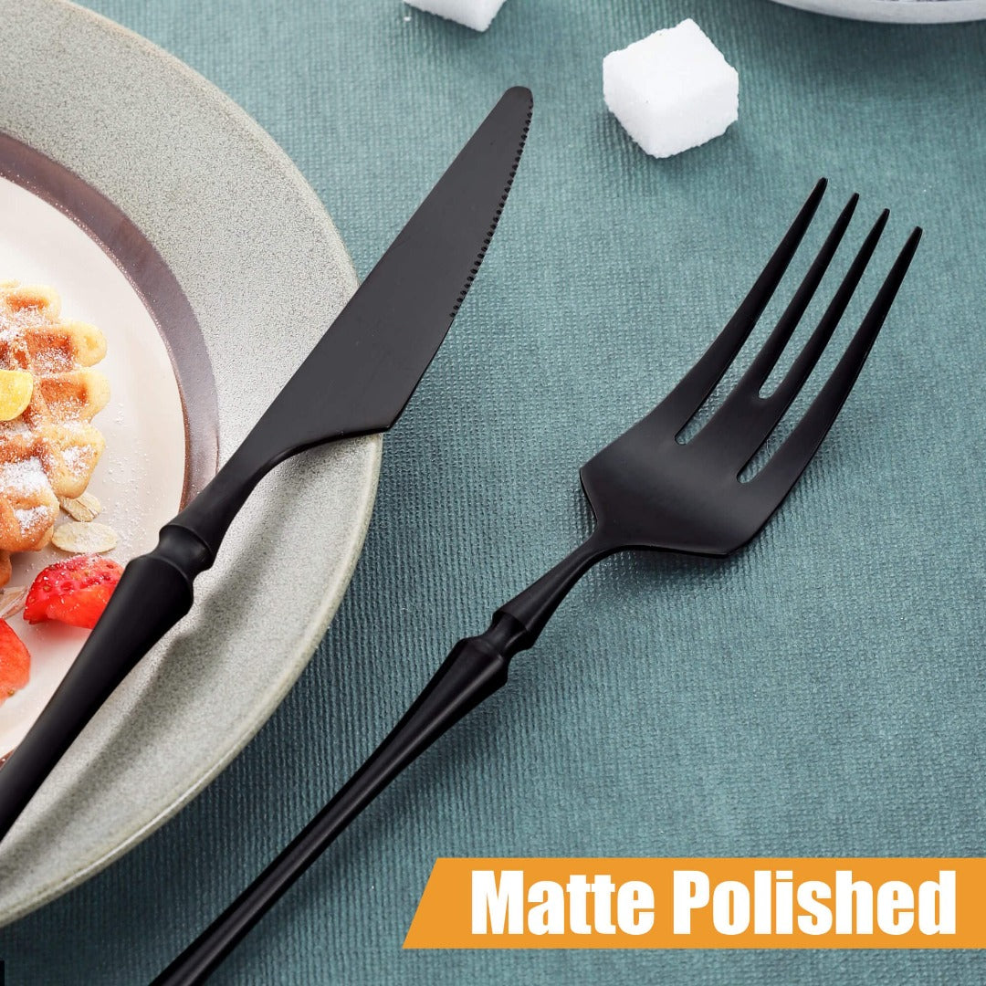 Vatican Matte Black Flatware Set With Tea Spoon