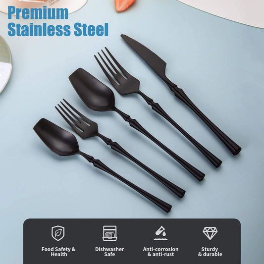 Vatican Matte Black Flatware Set
