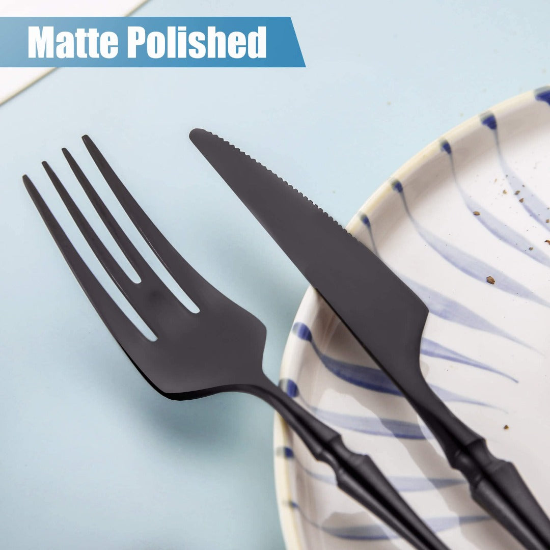 Vatican Matte Black Flatware Set