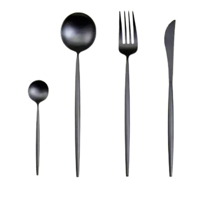 Minimalist Matte Black Flatware Set