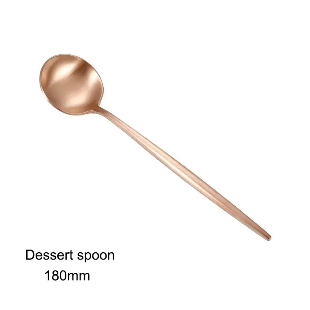 Minimalist Matte Rose Gold Flatware Set