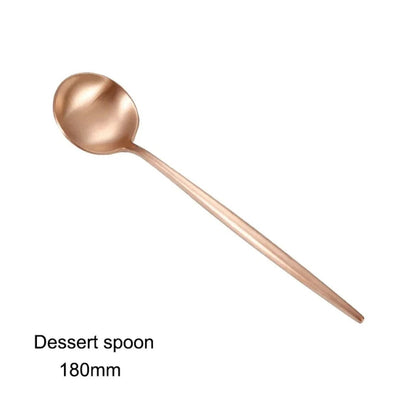 Minimalist Matte Rose Gold Flatware Set