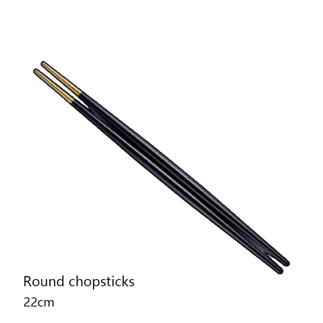 Minimalist Matte Black Gold Flatware Set