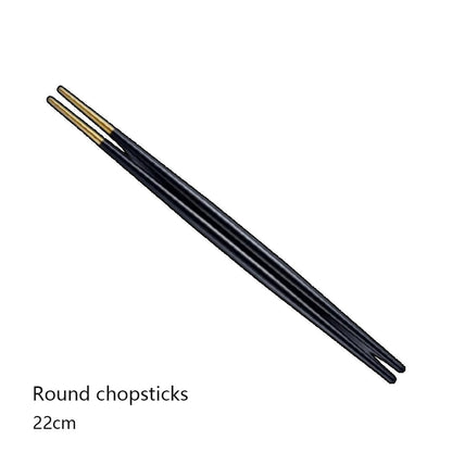 Minimalist Matte Black Gold Flatware Set