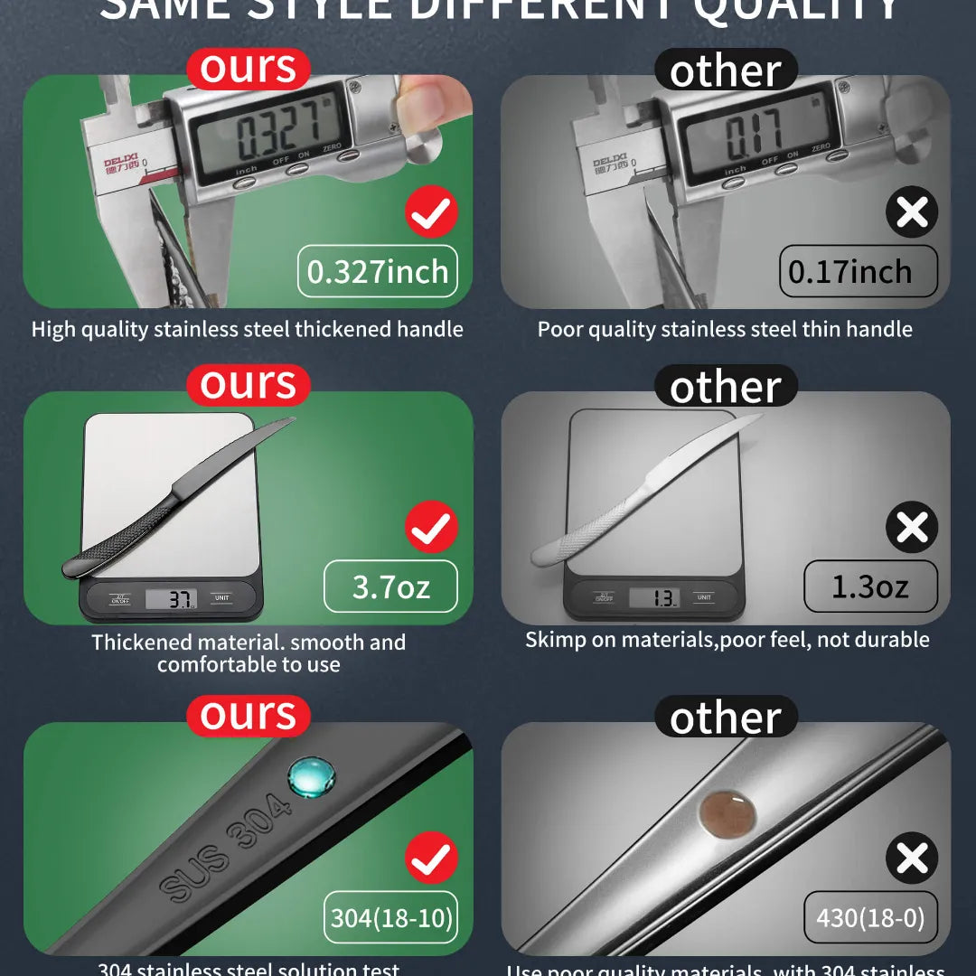 Astal Hammered Glossy Black Flatware Set