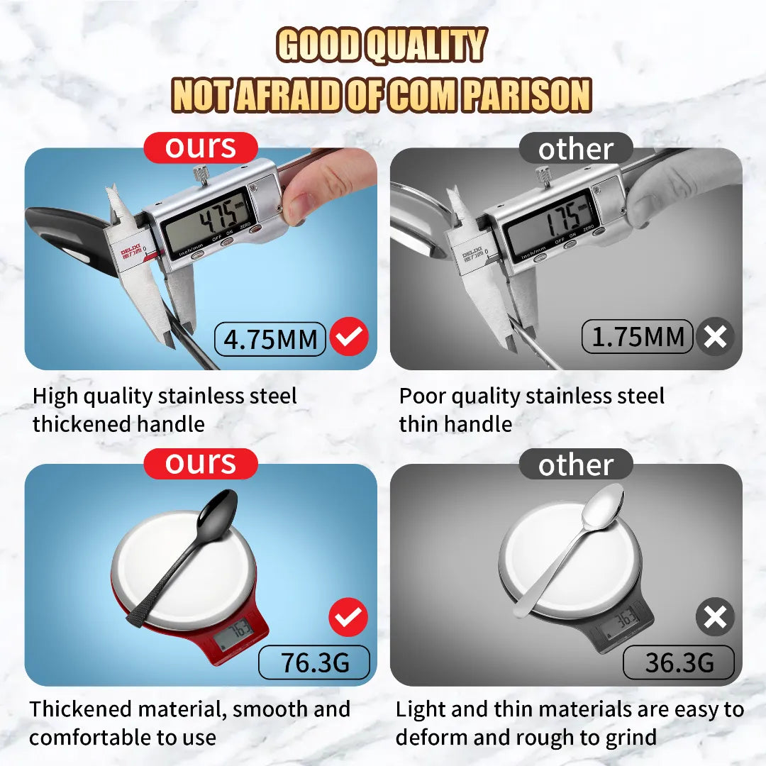 Hammered Glossy Black Flatware Set