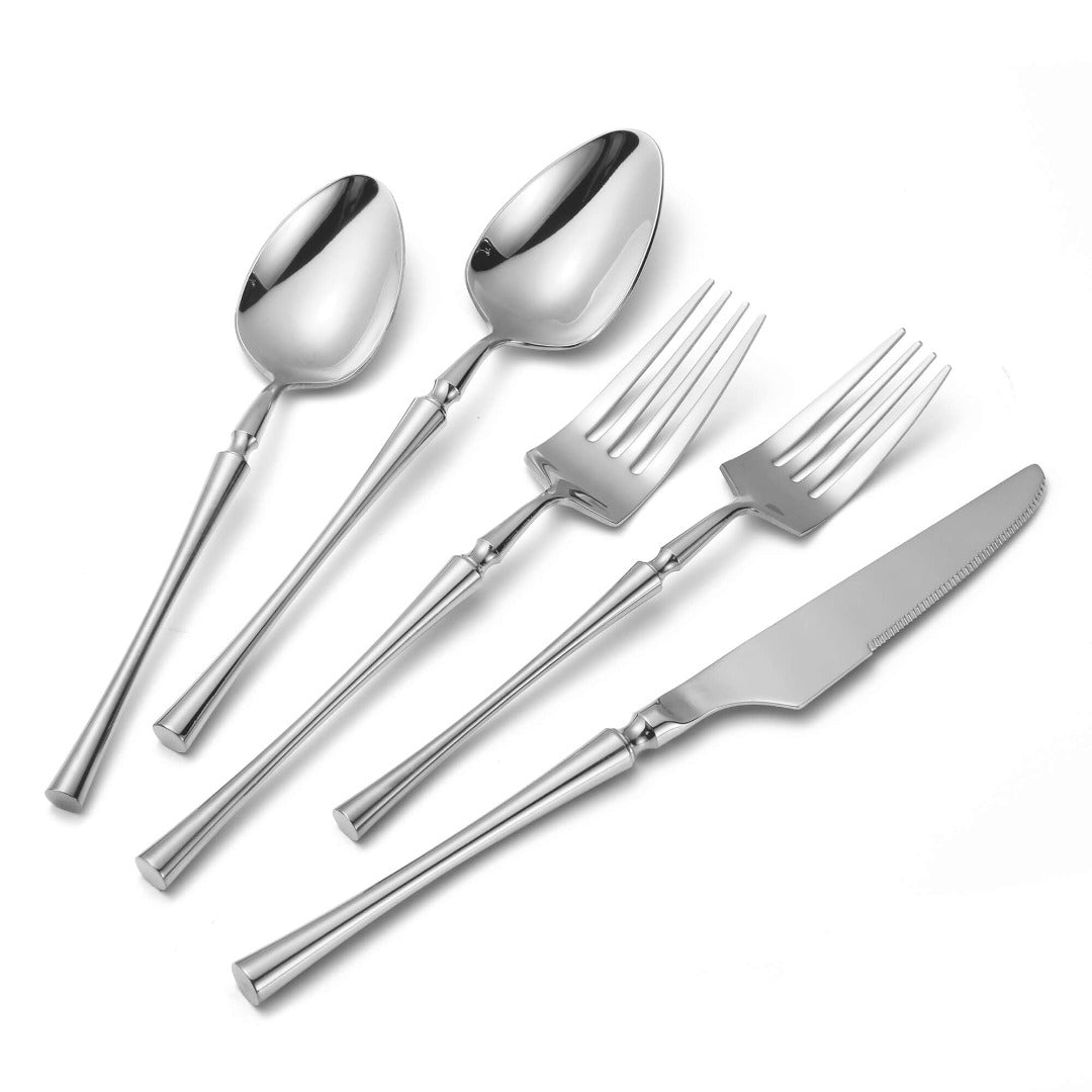 Tower Glossy Silver Flatware Set