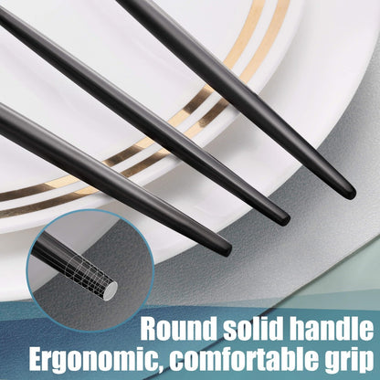 Minimalist Matte Black Flatware Set