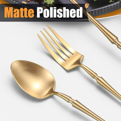 Tower Matte Gold Flatware Set