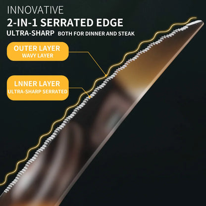 Astal Hammered Glossy Silver Flatware Set