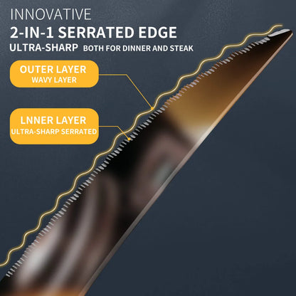 Astal Hammered Glossy Black Flatware Set