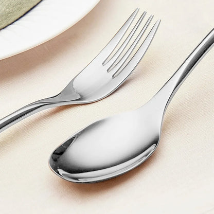 Luna Glossy Silver Flatware Set
