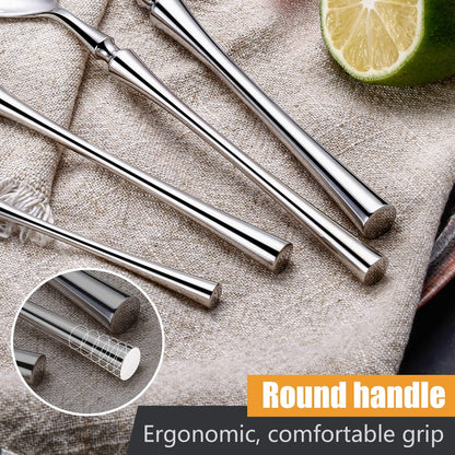 Vatican Glossy Silver Flatware Set 4PCS