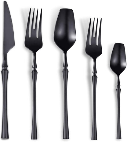 Vatican Matte Black Flatware Set With Tea Spoon