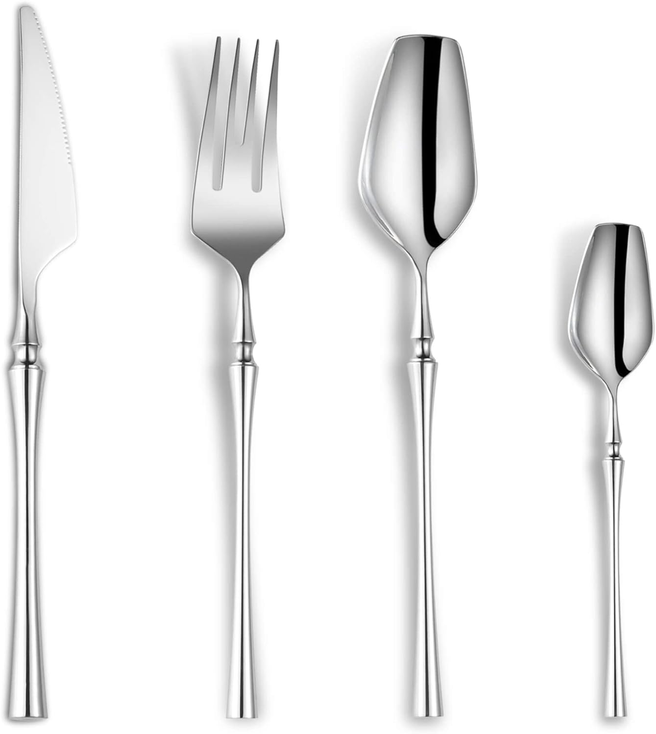 Vatican Glossy Silver Flatware Set 4PCS