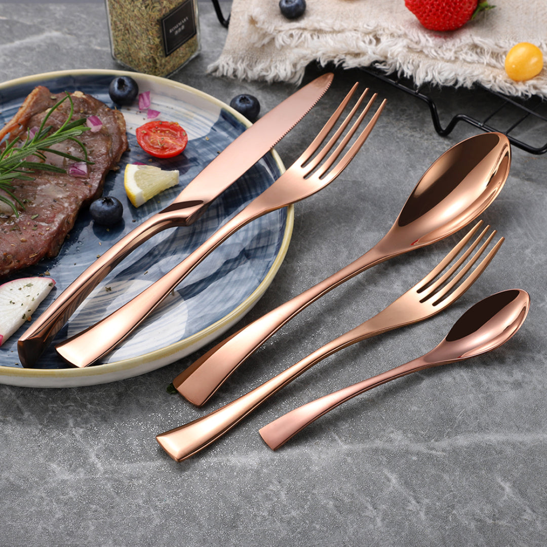 Kaya Mirror Rose Gold Flatware