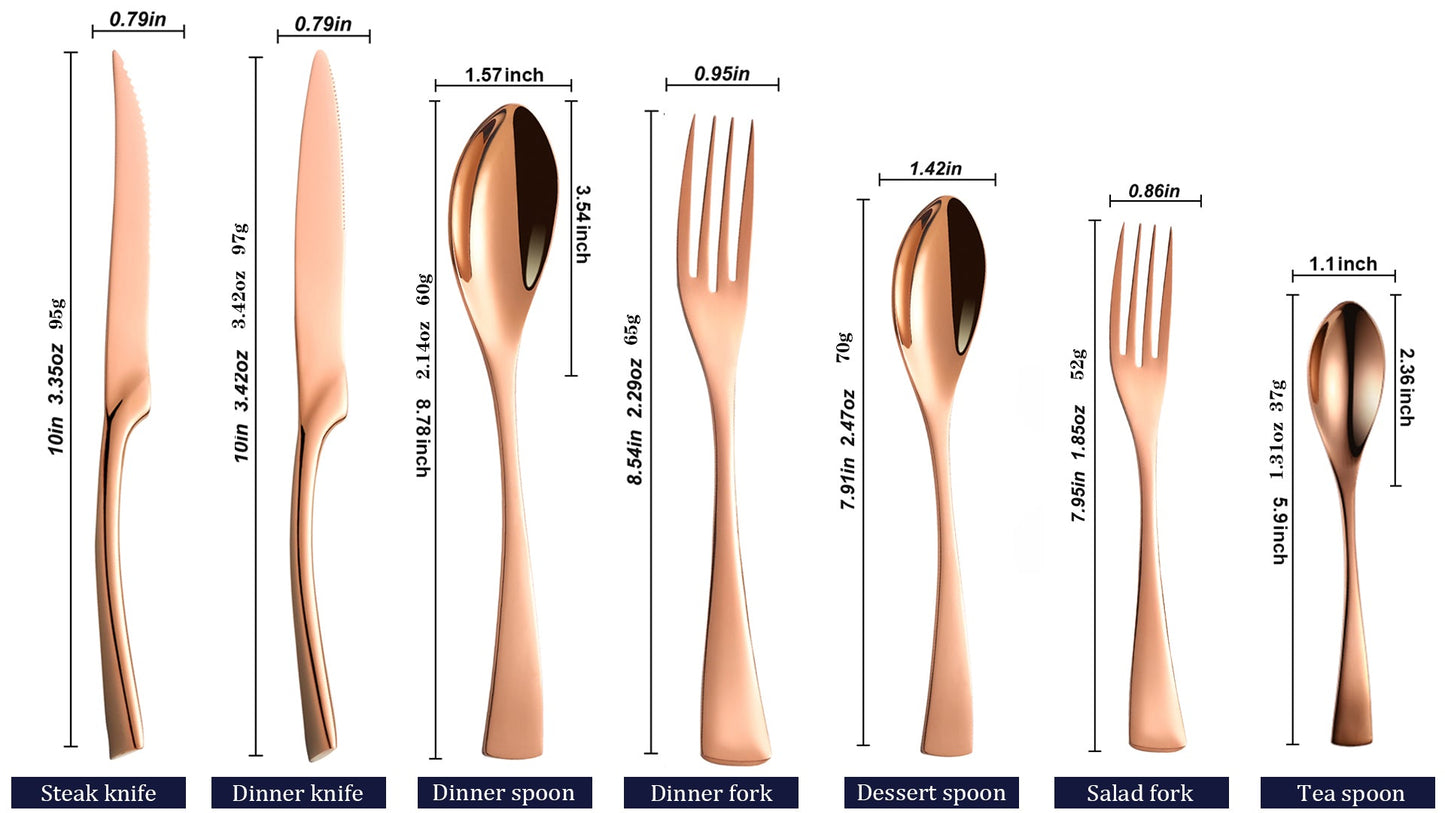 Kaya Mirror Rose Gold Flatware