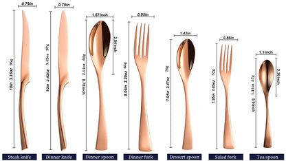 Kaya Mirror Rose Gold Flatware