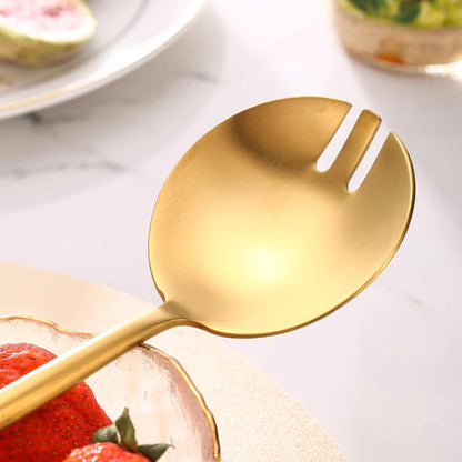 Salad Serving Matte Gold Utensils Set