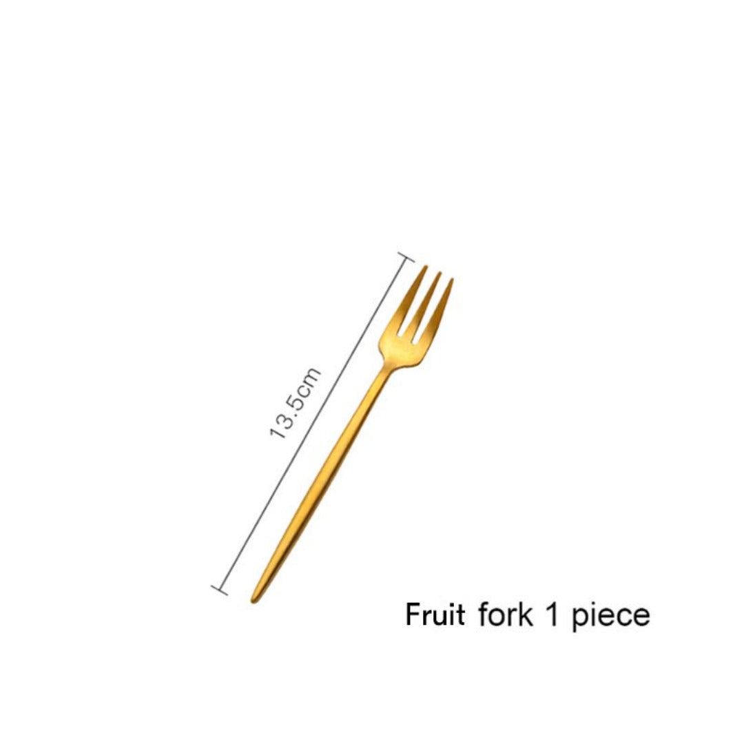 Minimalist Matte Gold Flatware Set