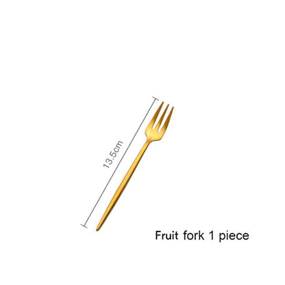 Minimalist Matte Gold Flatware Set