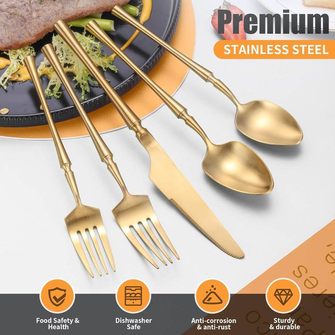 Tower Matte Gold Flatware Set