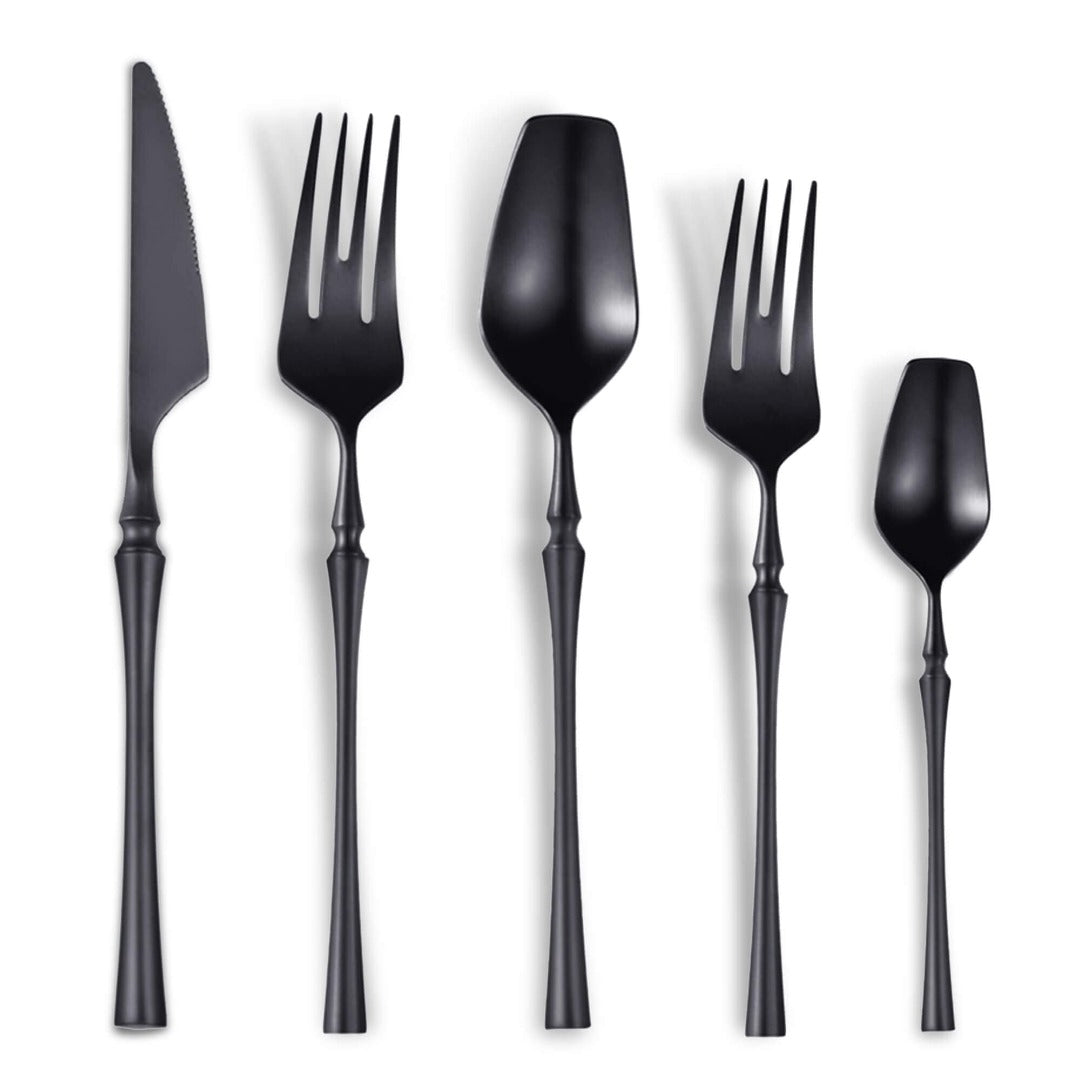 Vatican Matte Black Flatware Set With Tea Spoon