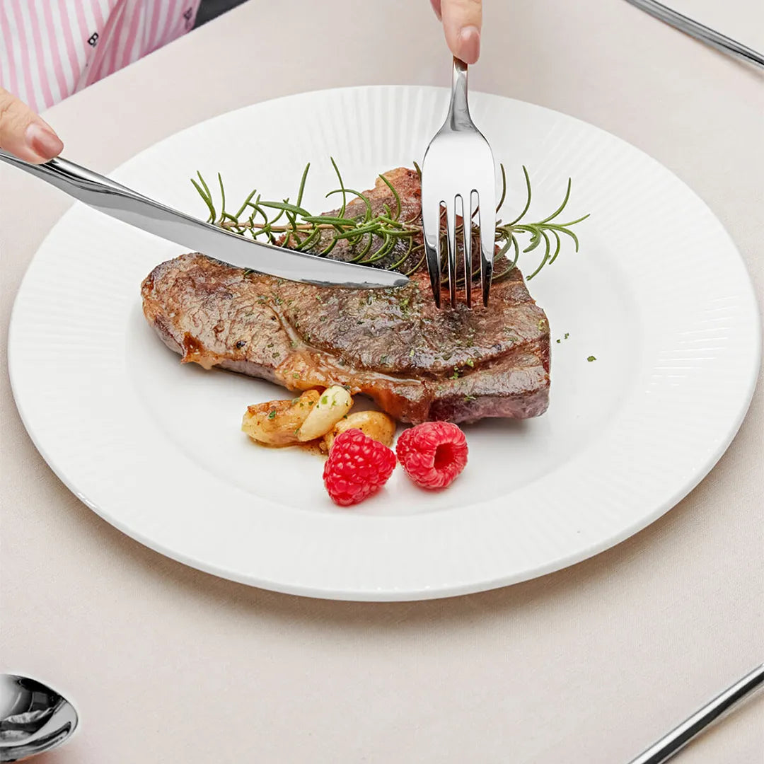 Luna Glossy Silver Flatware Set