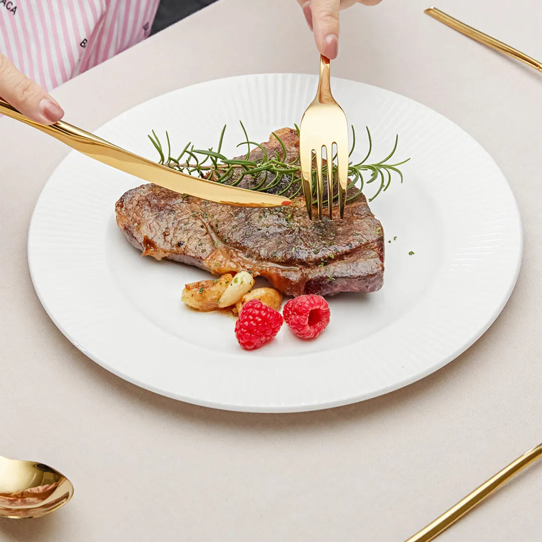 Luna Glossy Gold Flatware Set