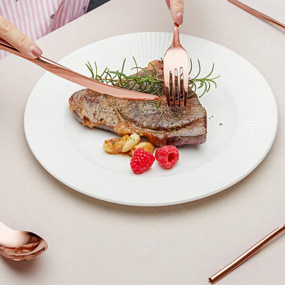 Luna Glossy Rose Gold Flatware Set