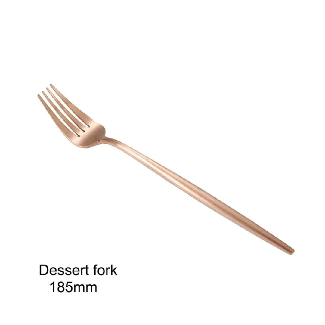 Minimalist Matte Rose Gold Flatware Set