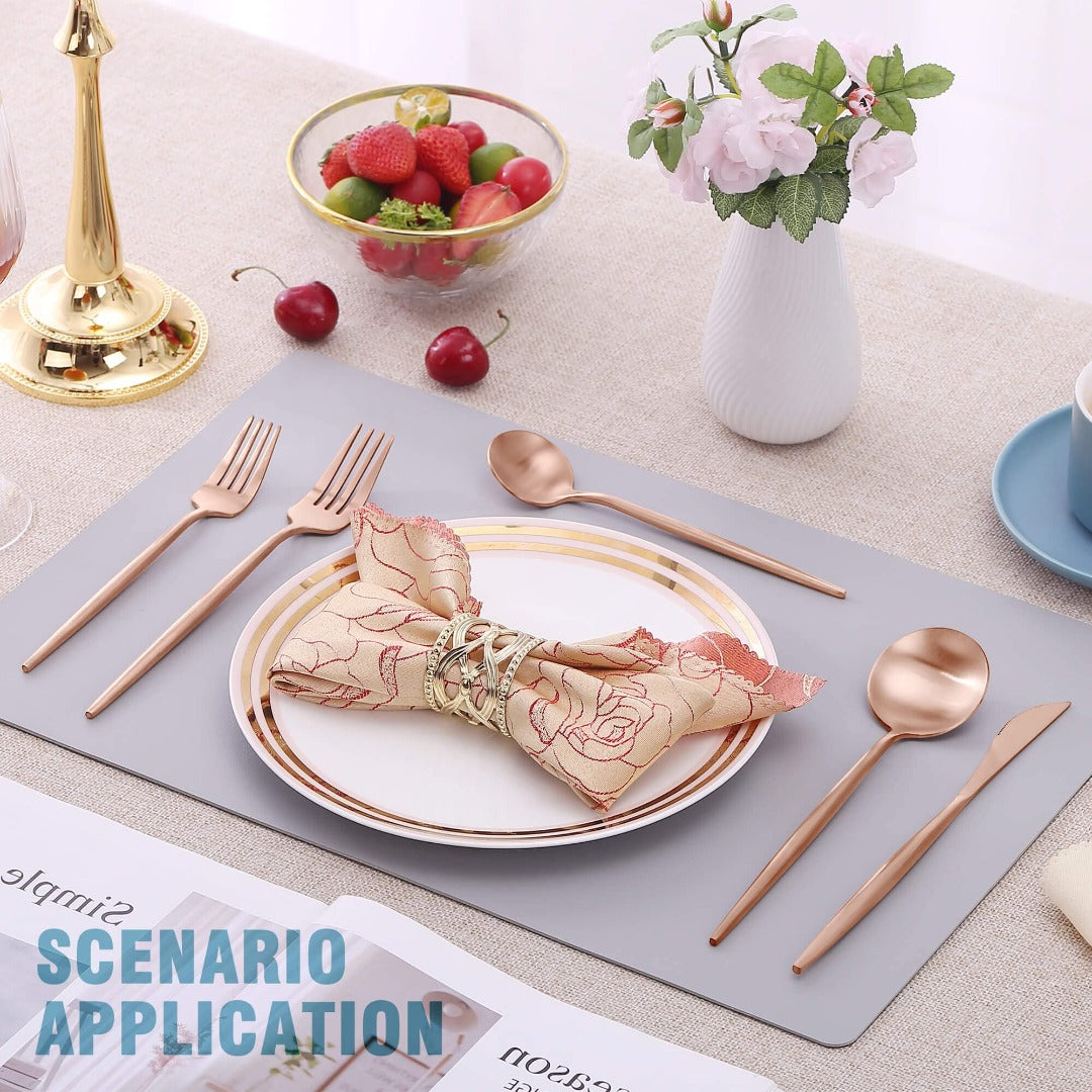 Minimalist Matte Rose Gold Flatware Set