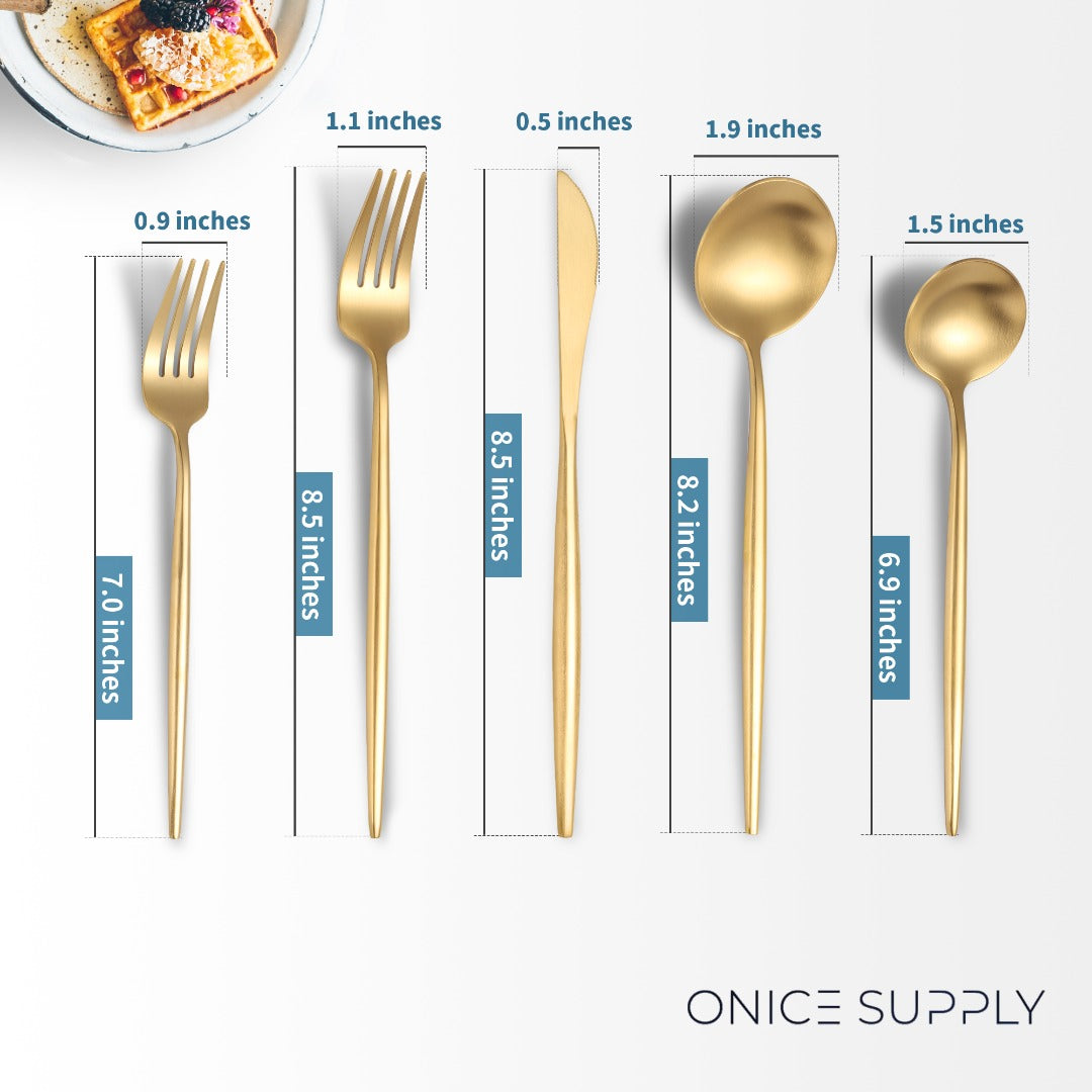 Minimalist Matte Gold Flatware Set