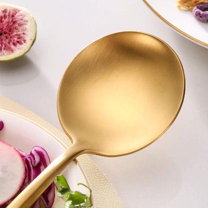 Salad Serving Matte Gold Utensils Set