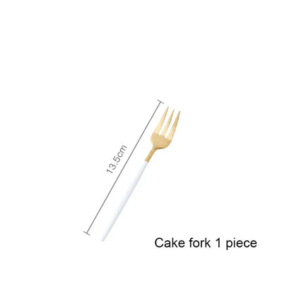 Minimalist Matte White Gold Flatware Set