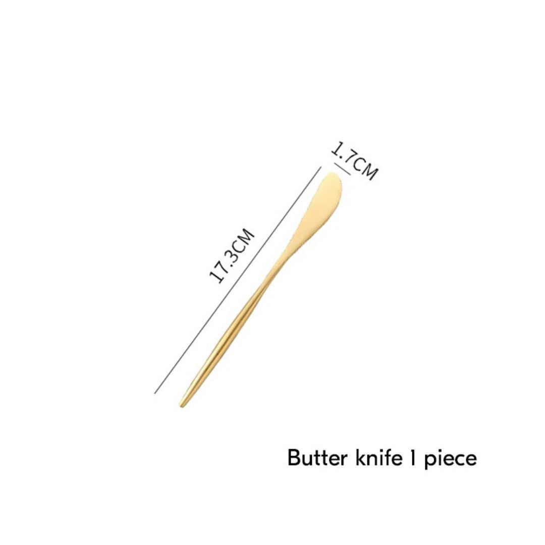 Minimalist Matte Gold Flatware Set