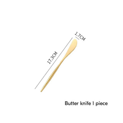 Minimalist Matte Gold Flatware Set