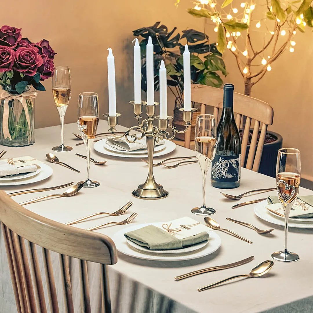 Luna Glossy Gold Flatware Set