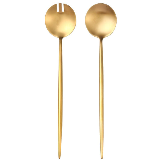 Salad Serving Matte Gold Utensils Set