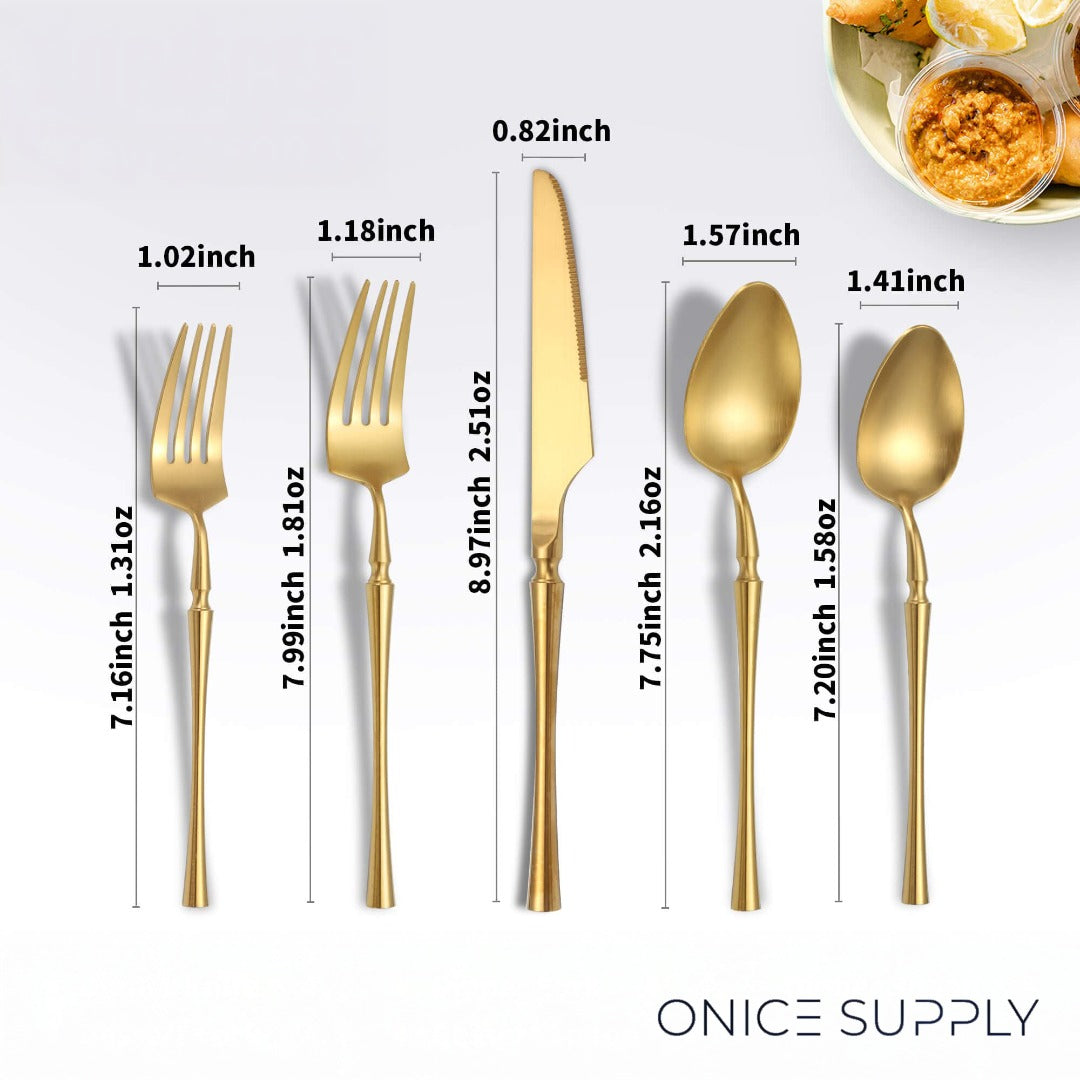 Tower Matte Gold Flatware Set