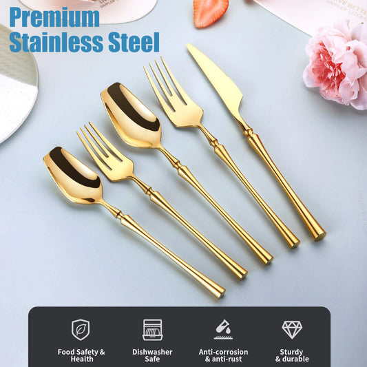 Vatican Glossy Gold Flatware Set